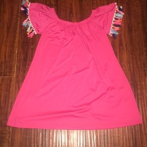 Off the shoulder tassel dress